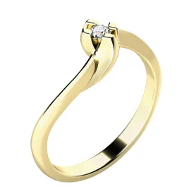 Dámský prsten žluté zlato 585/1000 přírodní diamant 0.035 ct G/SI 10787D-ZL