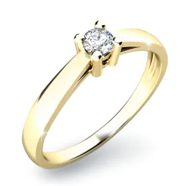 Dámský prsten žluté zlato 585/1000 přírodní diamant 0.110 ct G/SI 10797-ZL