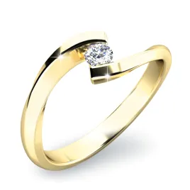 Dámský prsten žluté zlato 585/1000 přírodní diamant 0.055 ct G/SI 10818D-ZL