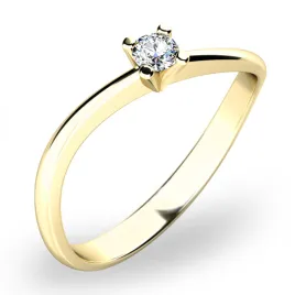 Dámský prsten žluté zlato 585/1000 přírodní diamant 0.052 ct G/SI 10841D-ZL