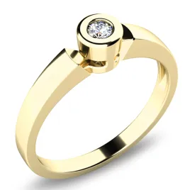 Dámský prsten žluté zlato 585/1000 přírodní diamant 0.050 ct G/SI 10934D-ZL