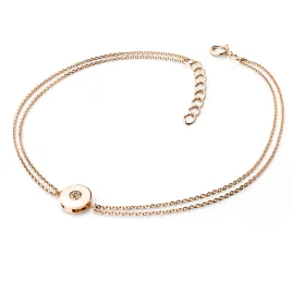 Dámský náramek růžové zlato 585/1000 přírodní diamant 0.055 ct champagne 10911-NR02-CV-Champ