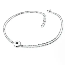 Dámský náramek bílé zlato 585/1000 přírodní diamant 0.055 ct černý 10911-NR02-B-Black