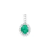 Dámský přívěsek přírodní diamant 0.35 ct smaragd GKW52433-B-SMAR
