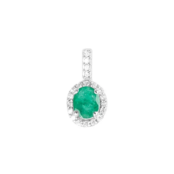 Dámský přívěsek přírodní diamant 0.35 ct smaragd GKW52433-B-SMAR