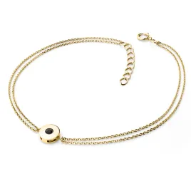 Dámský náramek žluté zlato 585/1000 přírodní diamant 0.055 ct černý 10911-NR02-ZL-Black