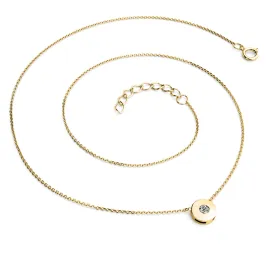 Dámský náhrdelník žluté zlato 585/1000 přírodní diamant 0.055 ct G/SI s briliantem 10911-NH01-ZL