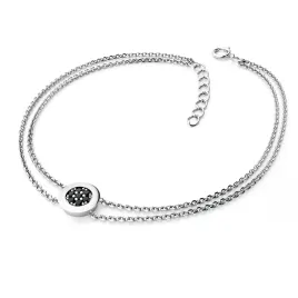 Dámský náramek bílé zlato 585/1000 přírodní diamant 0.084 ct černé 10902-NR02-B-Black