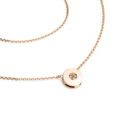 Dámský náhrdelník růžové zlato 585/1000 přírodní diamant 0.055 ct champagne briliantem v růžovém 10911-NH01-CV-Champ