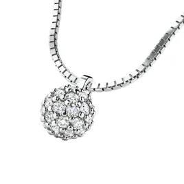 Dámský náhrdelník bílé zlato 585/1000 přírodní diamant 0.286 ct G/SI kuličkou posetou 10971-NH01-B