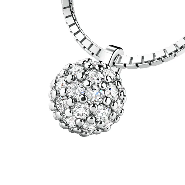 Dámský náhrdelník bílé zlato 585/1000 přírodní diamant 0.286 ct G/SI kuličkou posetou 10971-NH01-B