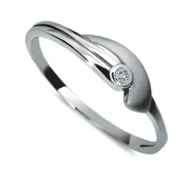 Dámský prsten bílé zlato 585/1000 s přírodním diamantem 0.020 ct G/SI DF-1662-B-DIA