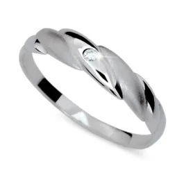 Dámský prsten bílé zlato 585/1000 přírodní diamant 0.020 ct G/SI DF1880